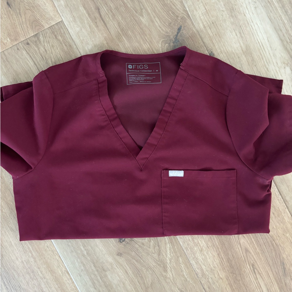 Figs Maroon Technical Collection Top